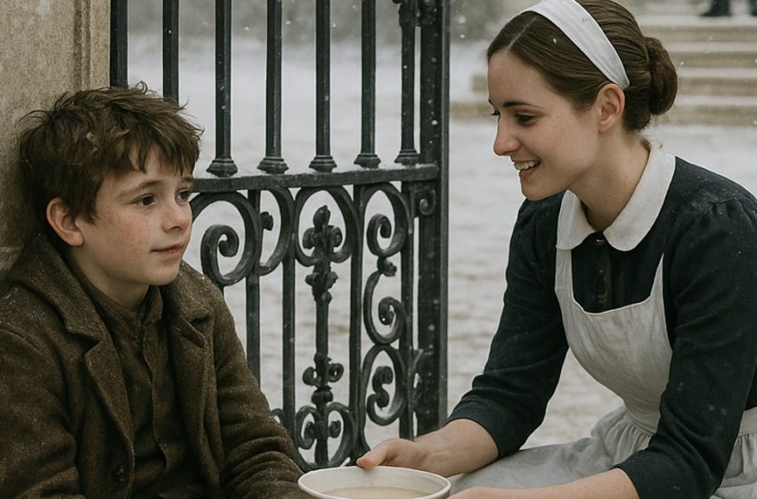  Една прислужница намери гладно дете на прага на имението… Реакцията на богатата милиардерка остави всички без думи.