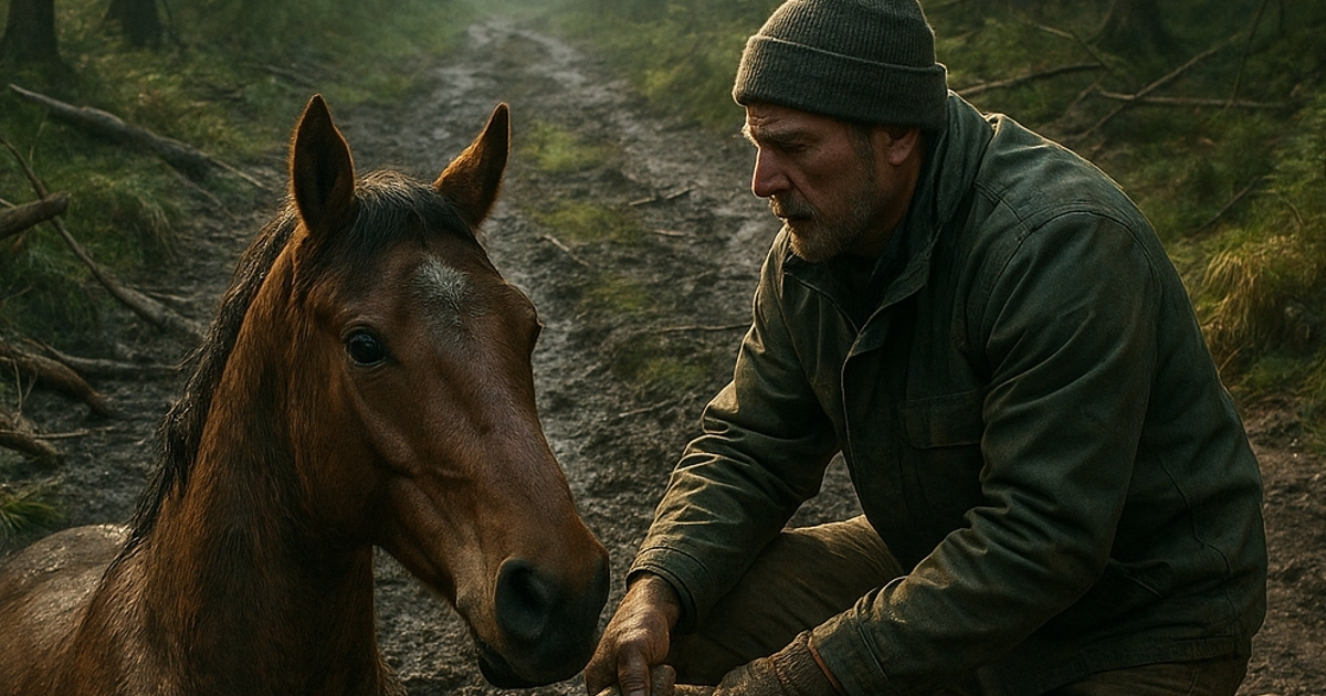 Мъж спаси див кон, заклещен и плачещ. Начинът, по който той му се отблагодари, е просто незабравим.