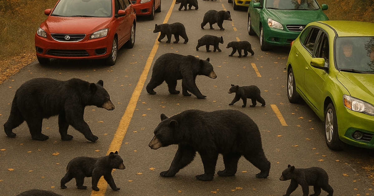 Десетки мечки нахлуха на магистралата, причинявайки огромно задръстване: хората бяха в шок, без да разбират какво се случва, докато не научиха цялата истина.