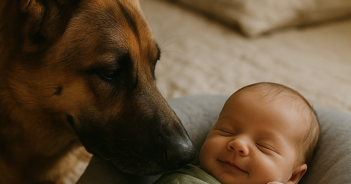 Кучето започна да трепери, когато видя новороденото… но когато семейството разбра защо, им спря дъхът.